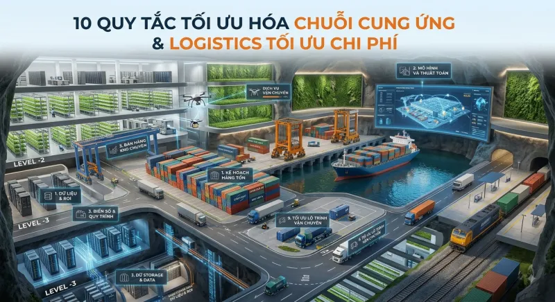10 Quy tắc tối ưu hóa chuỗi cung ứng & Logistics tối ưu chi phí 3 10 Quy Tắc Tối Ưu Hóa Chuỗi Cung Ứng & Logistics Doanh Nghiệp Cần Nắm Rõ